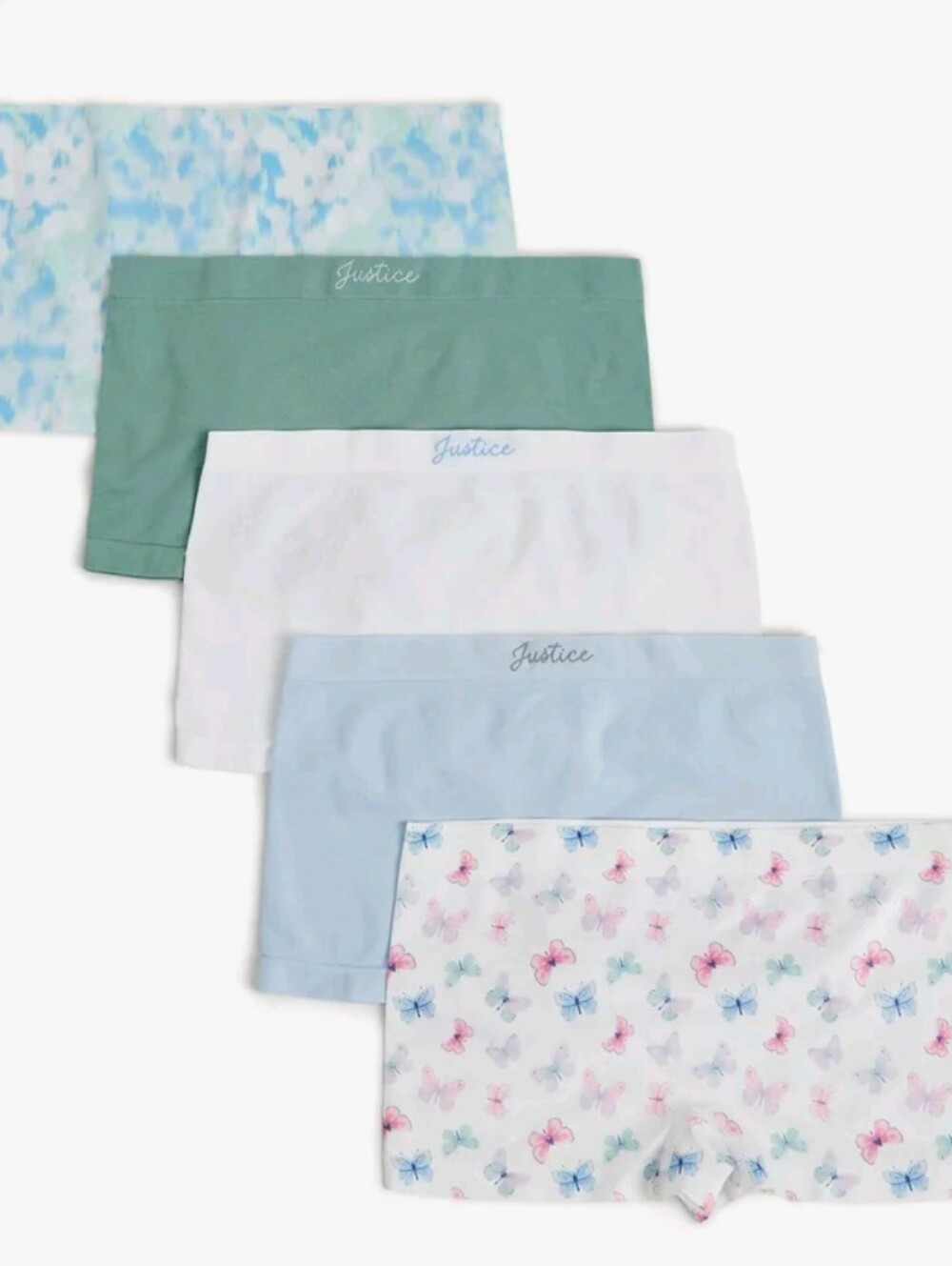 Justice Girls' 5-Pack Seamless Shorties - Pastel Multi